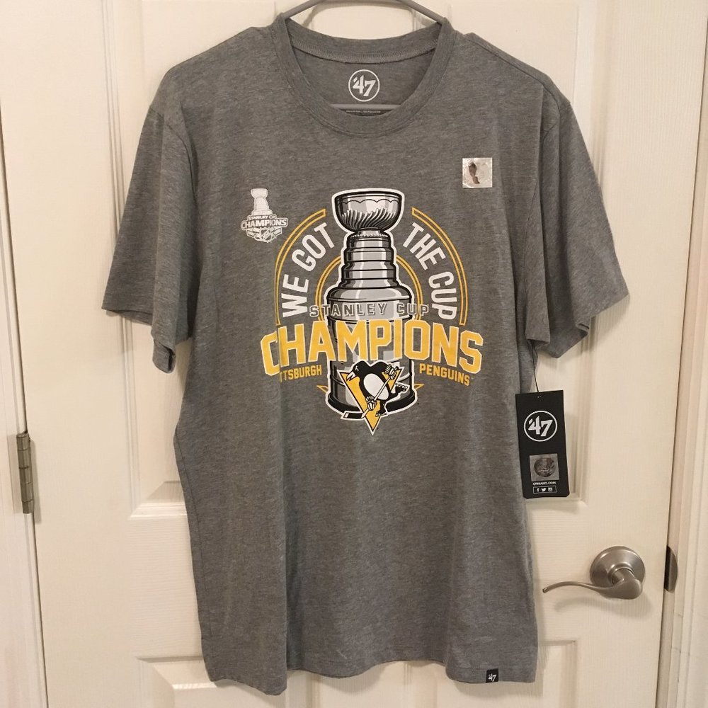 Pittsburgh Penguins We Got the Cup Stanley Cup Champions Gray Tshirt Mens M